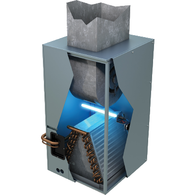  UV light air purifier on white background